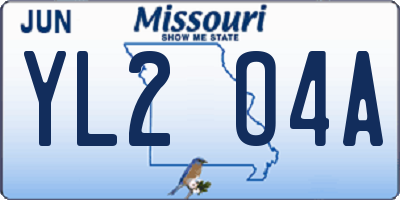 MO license plate YL2O4A