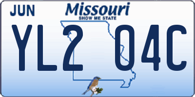 MO license plate YL2O4C