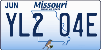 MO license plate YL2O4E