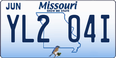 MO license plate YL2O4I