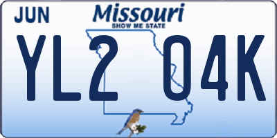 MO license plate YL2O4K
