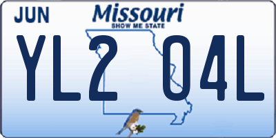 MO license plate YL2O4L