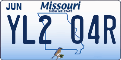 MO license plate YL2O4R