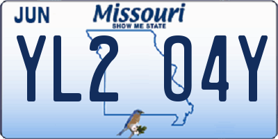 MO license plate YL2O4Y