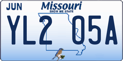 MO license plate YL2O5A