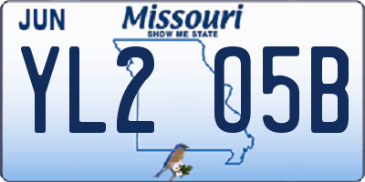 MO license plate YL2O5B