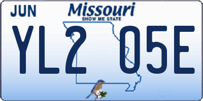 MO license plate YL2O5E