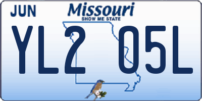MO license plate YL2O5L