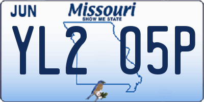 MO license plate YL2O5P