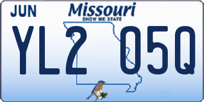MO license plate YL2O5Q