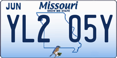 MO license plate YL2O5Y