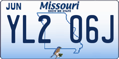 MO license plate YL2O6J