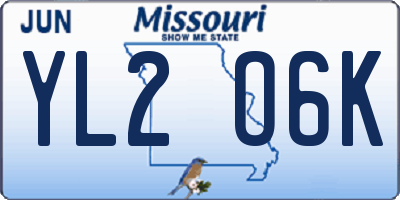 MO license plate YL2O6K