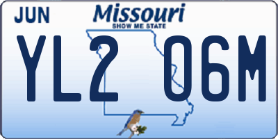 MO license plate YL2O6M