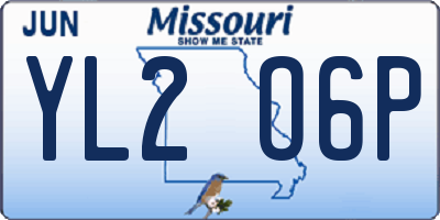 MO license plate YL2O6P