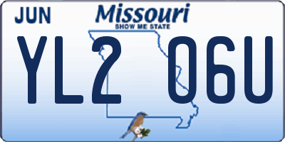 MO license plate YL2O6U