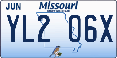 MO license plate YL2O6X