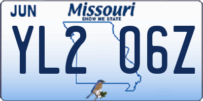 MO license plate YL2O6Z