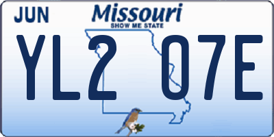 MO license plate YL2O7E