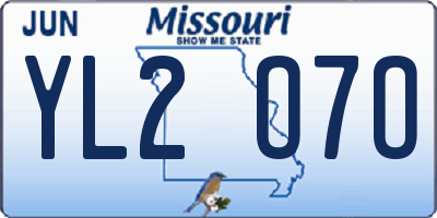 MO license plate YL2O7O