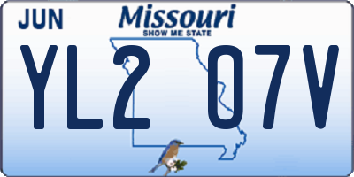 MO license plate YL2O7V