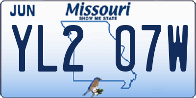 MO license plate YL2O7W