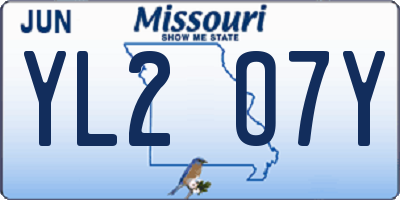 MO license plate YL2O7Y