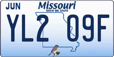 MO license plate YL2O9F