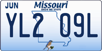 MO license plate YL2O9L