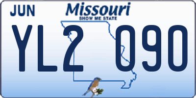 MO license plate YL2O9O