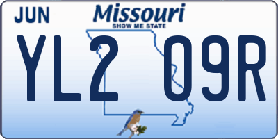 MO license plate YL2O9R