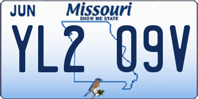 MO license plate YL2O9V