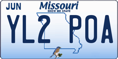 MO license plate YL2P0A
