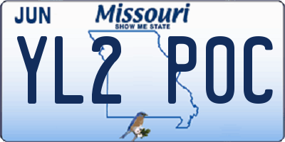 MO license plate YL2P0C