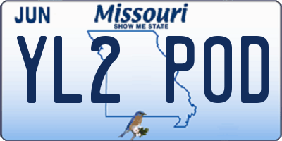 MO license plate YL2P0D