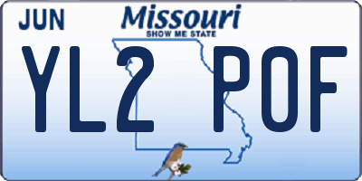 MO license plate YL2P0F