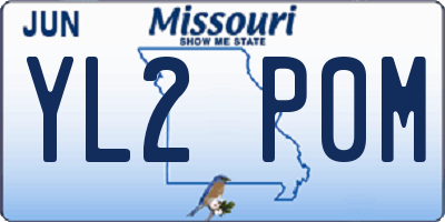 MO license plate YL2P0M