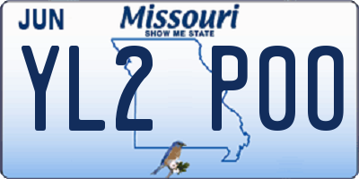 MO license plate YL2P0O