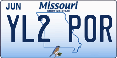 MO license plate YL2P0R