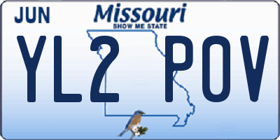 MO license plate YL2P0V