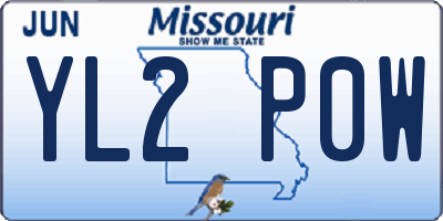 MO license plate YL2P0W