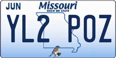MO license plate YL2P0Z