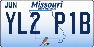 MO license plate YL2P1B