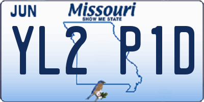 MO license plate YL2P1D