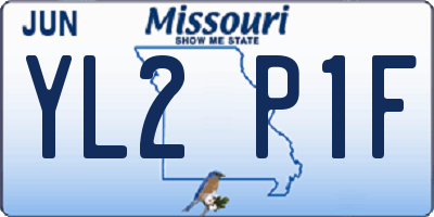 MO license plate YL2P1F