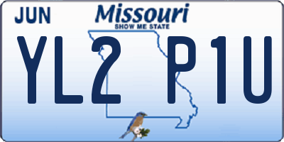 MO license plate YL2P1U