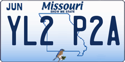 MO license plate YL2P2A