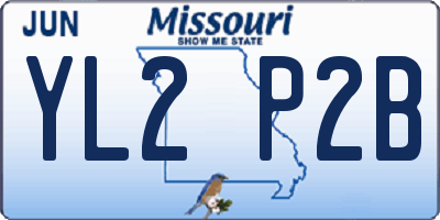 MO license plate YL2P2B