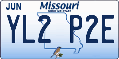 MO license plate YL2P2E