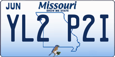 MO license plate YL2P2I